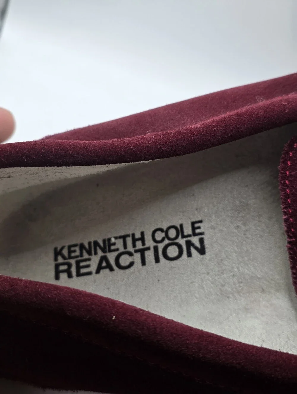 Kenneth Cole Reaction Womens 10M Suede Driving Moccasins Loafers Burgundy Red